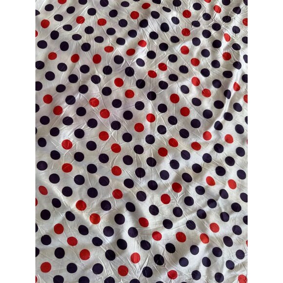 1960s 1970s Vintage Preppy Polka Dot Square Scarf Coquette - Picture 3 of 3